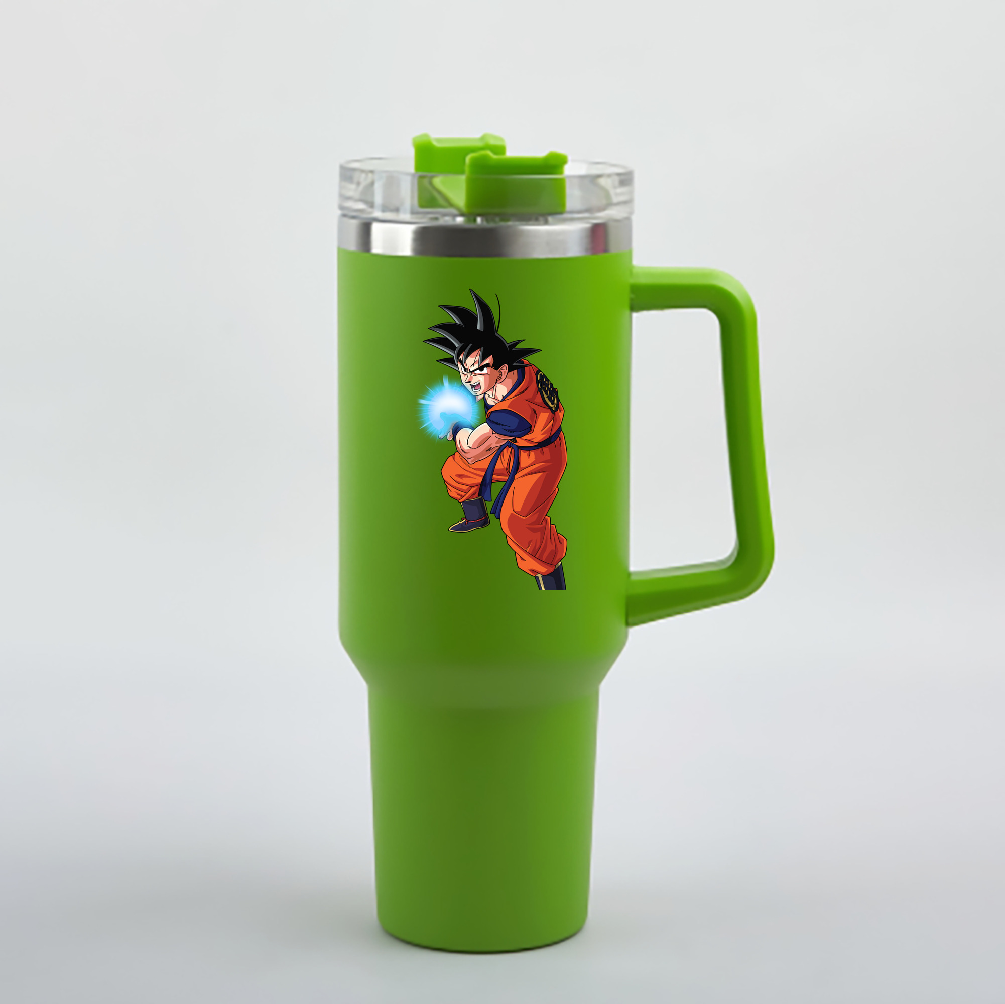 （画像用） ドラゴンボール 孫悟空（そん ごくう）Son Goku カカロット DRAGON BALL Kakarotto 1200mL車用タンブラー - クリスタルステッカー（プラスチックストロー付き）